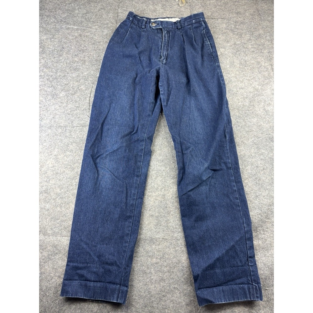 Liz Claiborne VTG Women's 8 (26x30) Pleated Denim High Rise Relaxed Fit Trousers
